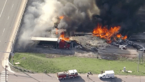 28 Semis and Cars Involved in Fiery Collision Outside Denver